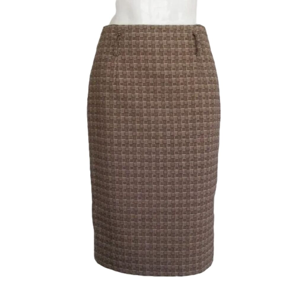 ANTONIO MELANI Skirt, 4, Woven pattern, Back Vent/Zip, Cotton-Wool blend